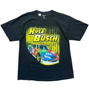 Kyle Busch M&M Nascar Racing Short Sleeve Shirt Black Size XL Number 18 2011